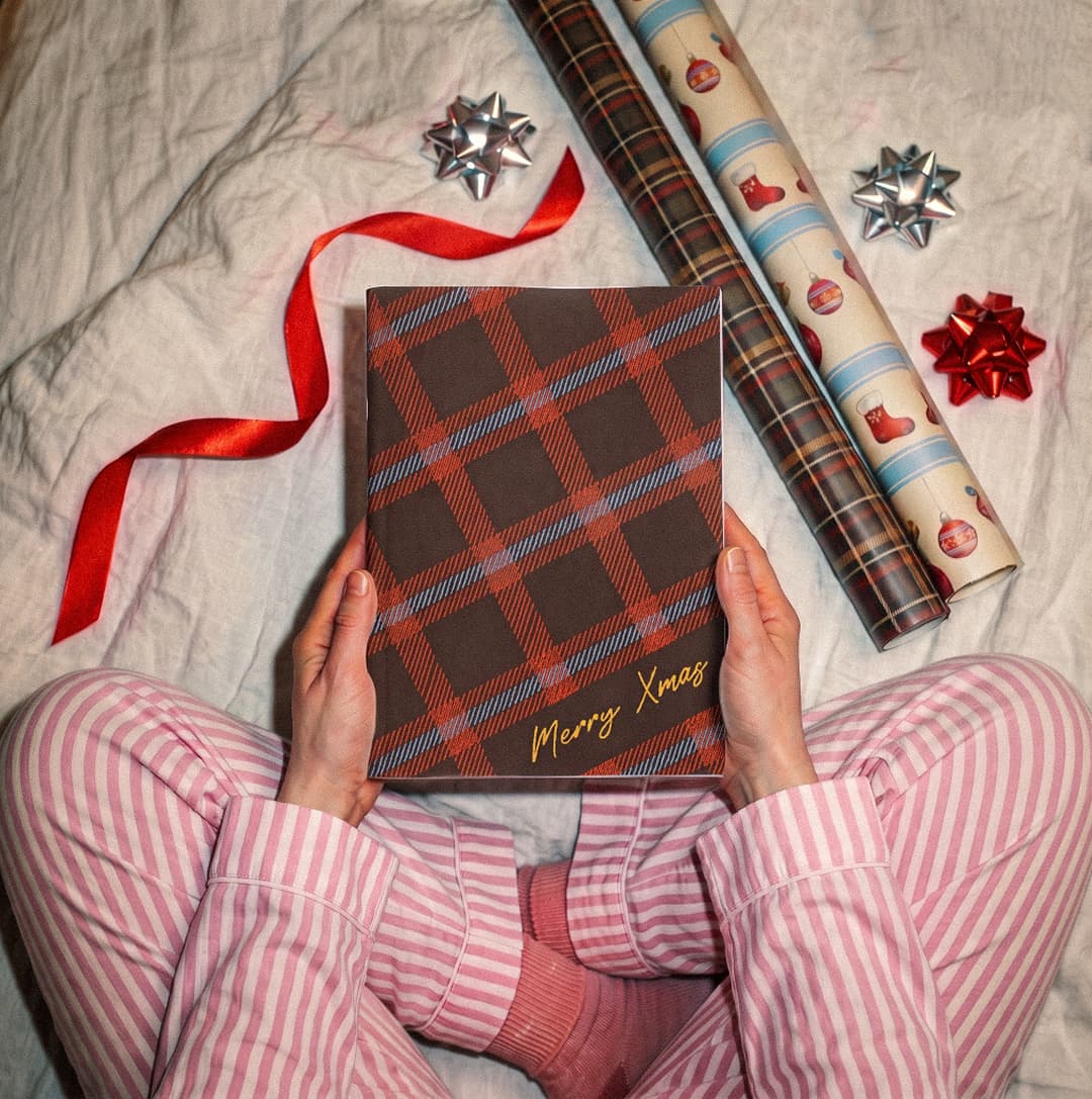 Livre photo portrait - Tartan de Noël