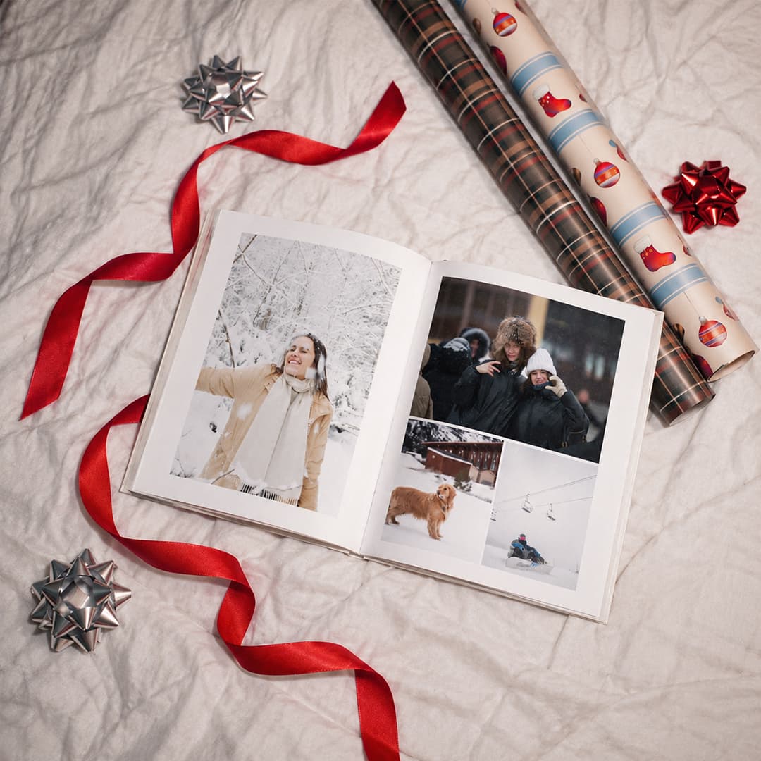 Livre photo portrait - Tartan de Noël