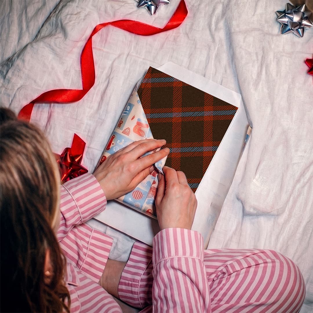 Livre photo portrait - Tartan de Noël