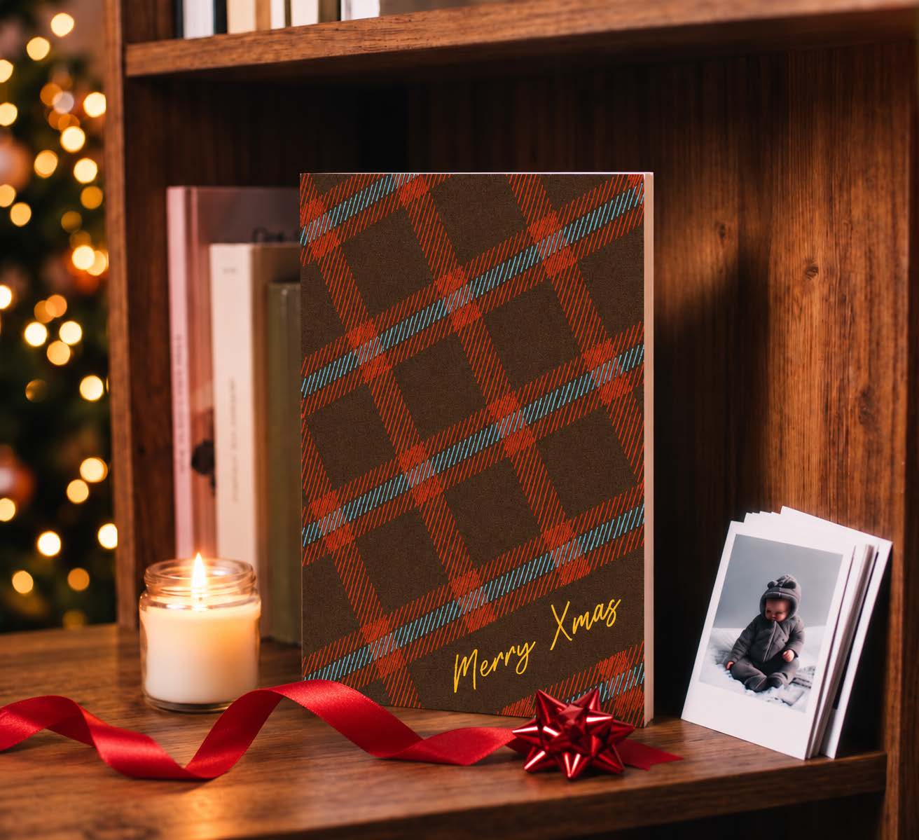 Livre photo portrait - Tartan de Noël
